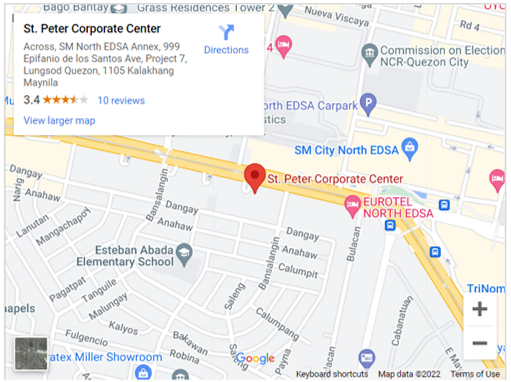 St Peter Corporate Center Map